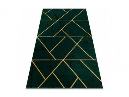 Kusový koberec EMERALD 1012 Luxusní geometrický zelený zlatý
