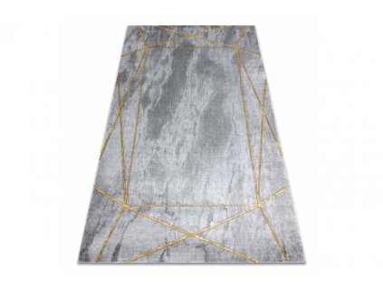 Kusový koberec EMERALD 1022 Luxusní moderní geometrický šedý zlatý