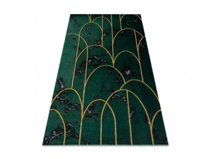 Kusový koberec EMERALD 1016 Luxusní art deco zelený zlatý