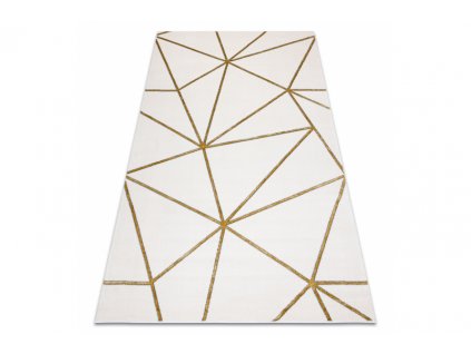 Kusový koberec EMERALD 1013 Luxusní geometrický krémový zlatý
