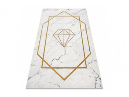 Kusový koberec EMERALD 1019 Luxusní geometrický klasický krémový zlatý
