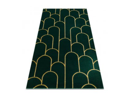 Kusový koberec EMERALD 1021 Luxusní geometrický moderní zelený zlatý