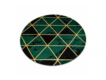 Kulatý koberec EMERALD 1020 Luxusní geometrický zelený zlatý