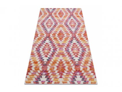 Moderní kusový koberec MUNDO D7951 outdoor geometrický 3D růžový béžový