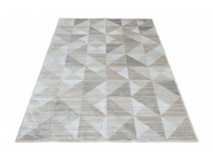 Moderní kusový koberec Isphahan 84196/369 trojúhelníky šedý béžový