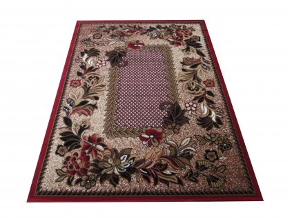 Kusový koberec BCF Alfa 01 Květy červený