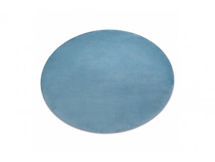 Kulatý koberec jednobarevný Shaggy POSH protiskluzový pratelný modrý