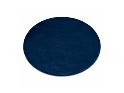 Kulatý koberec jednobarevný Shaggy POSH protiskluzový pratelný tmavě modrý