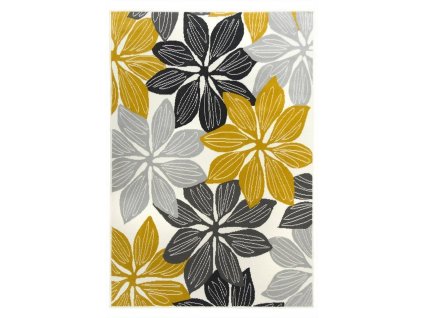 Kusový koberec LUNA 501619/89935 Květy krémový žlutý