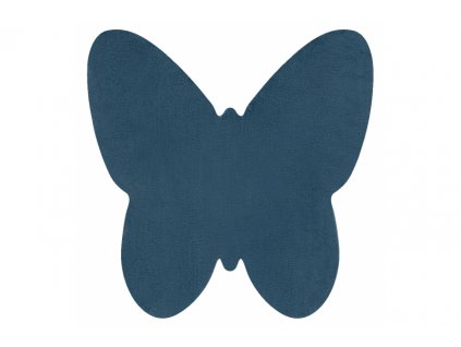 Kusový koberec SHAPE 3150 Motýl protiskluzový vhodný k praní shaggy modrý