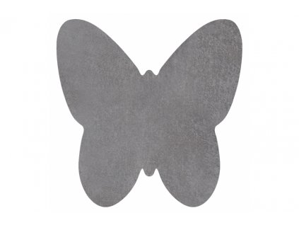 Kusový koberec SHAPE 3150 Motýl protiskluzový vhodný k praní shaggy šedý