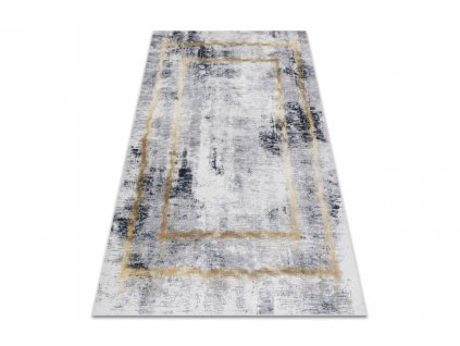 Kusový koberec vhodný k praní ANDRE 1065 protiskluzový šedý zlatý