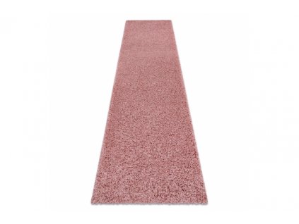 Koberec Běhoun jednobarevný SOFFI shaggy 5cm růžový