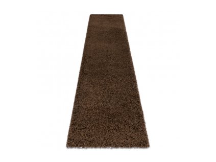 Koberec Běhoun jednobarevný SOFFI shaggy 5cm hnědý