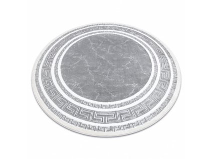 Moderní kulatý koberec GLOSS 2813 27 Řecký vzor šedý