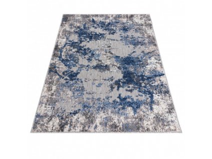 Moderní kusový koberec AVENTURA ED15A Abstraktní šedý / modrý