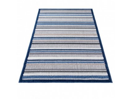 Moderní kusový koberec AVENTURA ED50A Proužky šedý modrý