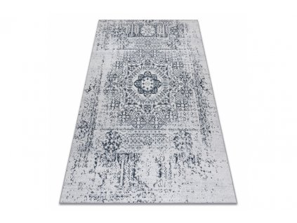 Kusový koberec vhodný k praní ANDRE 1072 Vintage protiskluzový bílý černý