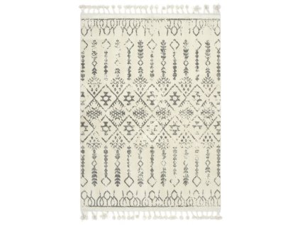 Kusový koberec Karof 2619A 34 Třásně krémový šedý