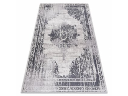Kusový koberec vhodný k praní ANDRE 1187 Klasický protiskluzový bílý černý