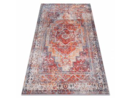 Kusový koberec vhodný k praní ANDRE 1684 Klasický protiskluzový červený