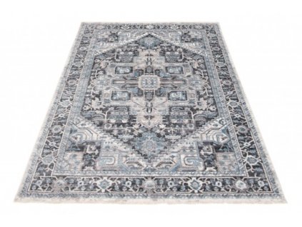 Kusový koberec MYSTIC 3783A Klasický antracitový stříbrný