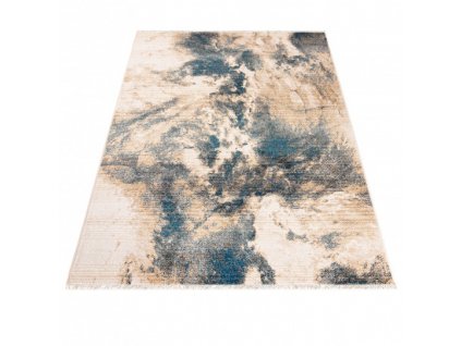 Kusový koberec RIVOLI BB19A Abstraktní béžový modrý