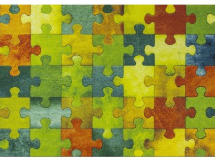 Dětský kusový koberec Puzzle multicolor vícebarevný