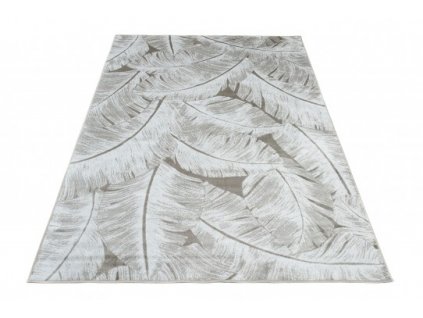 Moderní kusový koberec Isphahan 84308/660 Listy béžový krémový šedý