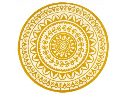 Kulatý koberec LUNA 503786/89955 hořčicový žlutý