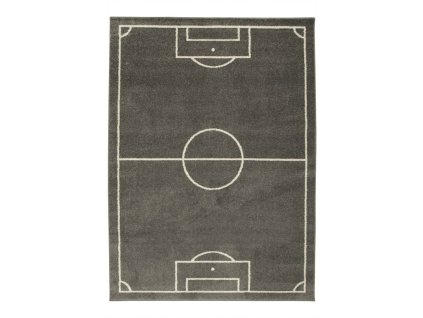 Dětský kusový koberec Emily Kids 2919A Fotbalové hřiště šedý