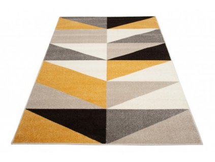 Moderní kusový koberec FIESTA 36321/37224 šedý žlutý černý