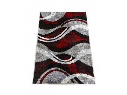 Kusový koberec moderní OTTO 01 červený šedý