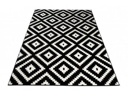 Moderní kusový koberec MAROKO L885A černý bílý
