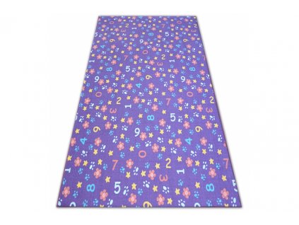 Kusový dětský koberec NUMBERS fialový číslice