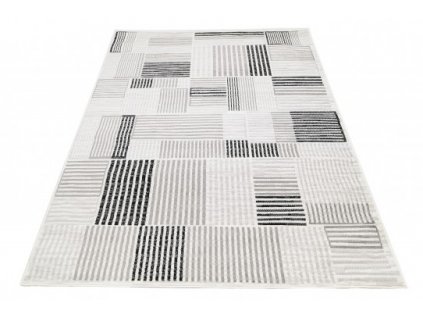 Moderní kusový koberec GRACE 6351A Geometrický krémový světle šedý