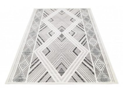 Moderní kusový koberec GRACE 6340A Geometrický krémový světle šedý