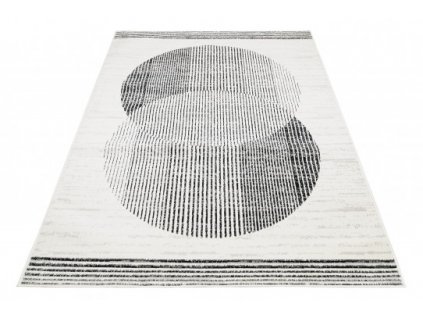 Moderní kusový koberec GRACE 5352A Geometrický krémový černý