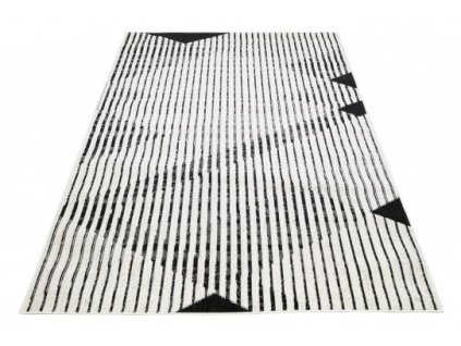 Moderní kusový koberec GRACE 3671A Geometrický krémový černý