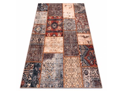Kusový koberec ANTIKA Vhodný k praní patchwork moderní terakota