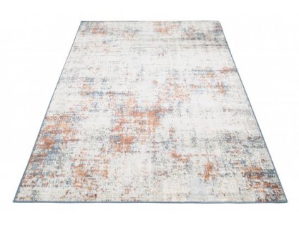 Kusový koberec MIA 5221B Abstraktní moderní krémový tmavě modrý