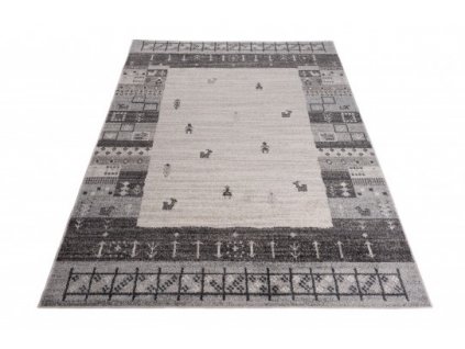 Kusový koberec SARI K204A krémový / šedý