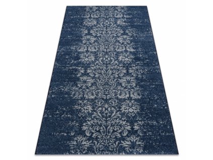 Kusový koberec vlněný JADE 45007/500 OSTA Ornament modrý tmavě modrý