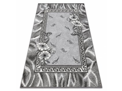 Kusový koberec BCF Morad TRIO Listí květy klasický šedý