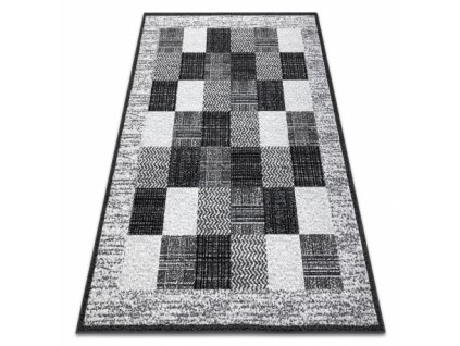 Kusový koberec BCF Morad RAFIA ČTVERCE Geometrický šedý