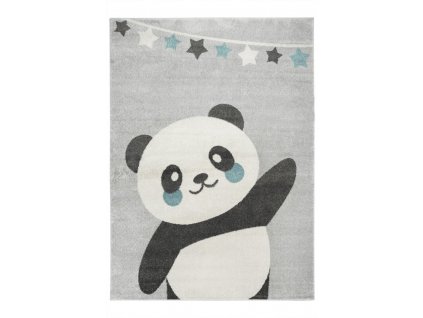 Dětský kusový koberec Emily Kids 5864A Míša Panda Béžový Modrý