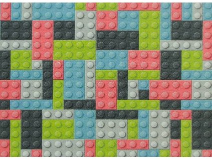Dětský kusový koberec Kostky pastelové Lego