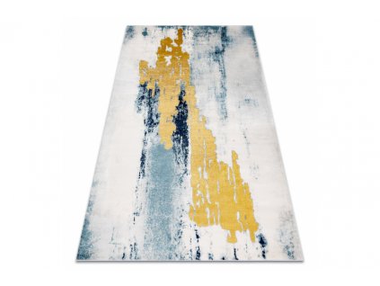 Kusový koberec EMERALD 1025 Luxusní abstraktní moderní krémový modrý zlatý