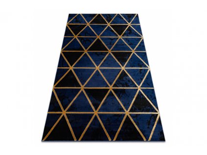 Kusový koberec EMERALD 1020 Luxusní geometrický moderní modrý zlatý