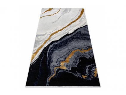 Kusový koberec EMERALD 1017 Luxusní abstraktní moderní mramor krémový modrý zlatý